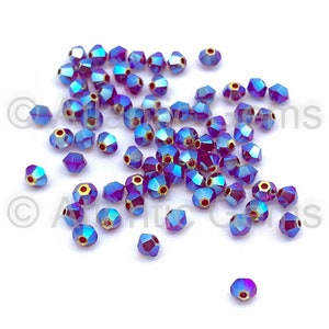 Siam AB 2X 3mm EuroCrystal 5328 Bicone  - 72pcs