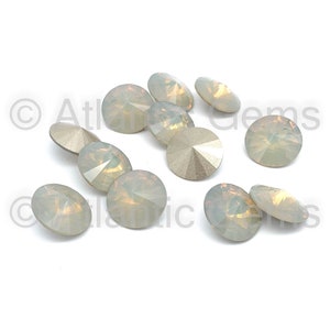 Light Grey Opal 14mm EuroCrystal 1122 Rivoli  - 12 pcs