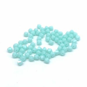 Mint Alabaster 6mm Swarovski 5301 Bicone  - 72pcs