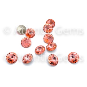 Rose Peach 14mm EuroCrystal 1122 Rivoli  - 12 pcs