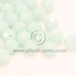 Mint Alabaster 8mm Swarovski 5000 Round Beads  - 18pcs