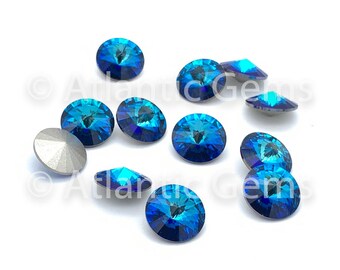 Cristal bleu des Bermudes SS39 Swarovski 1122 Rivoli - 24 pcs