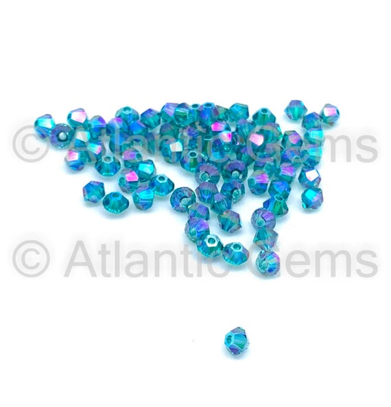 Blue Zircon Shimmer 2X 3mm Swarovski 5328 Bicone - 72pcs - Etsy UK