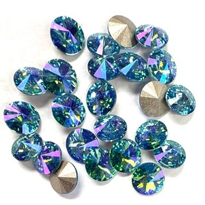 Aquamarine Glacier Blue AMC SS39 EuroCrystal 1122 Rivoli  - 24 pcs