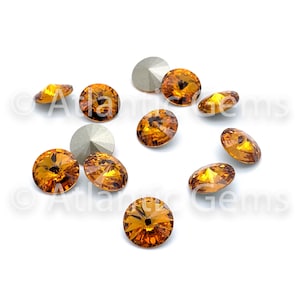 Topaz 14mm EuroCrystal 1122 Rivoli - 12 pcs