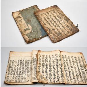 Set mit 2 Antiken Japanischen Holzschnittbüchern - Anfang des 19