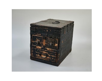 Antike japanische Kalligraphie-Box - 1800er Jahre Kake Suzuri Box mit Schubladen