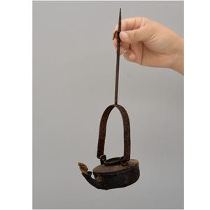 Japanese Hanging Oil Lamp | Brass And Iron Folk Lighting Tool