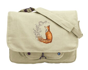 Otter Sweethearts Embroidered Canvas Field Bag