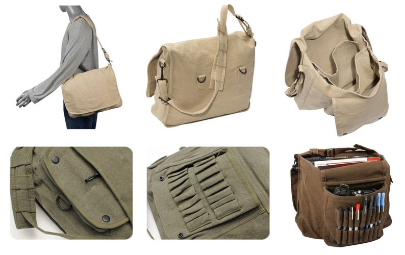 Release the Kraken Embroidered Canvas Messenger Bag