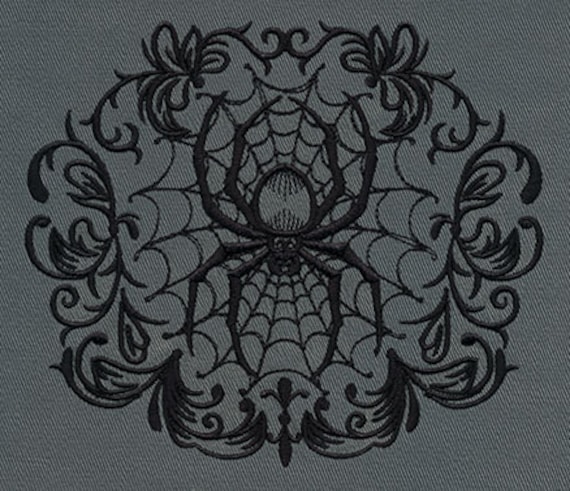 Gothic Gala Spiderweb Embroidered Canvas Field Bag - Etsy