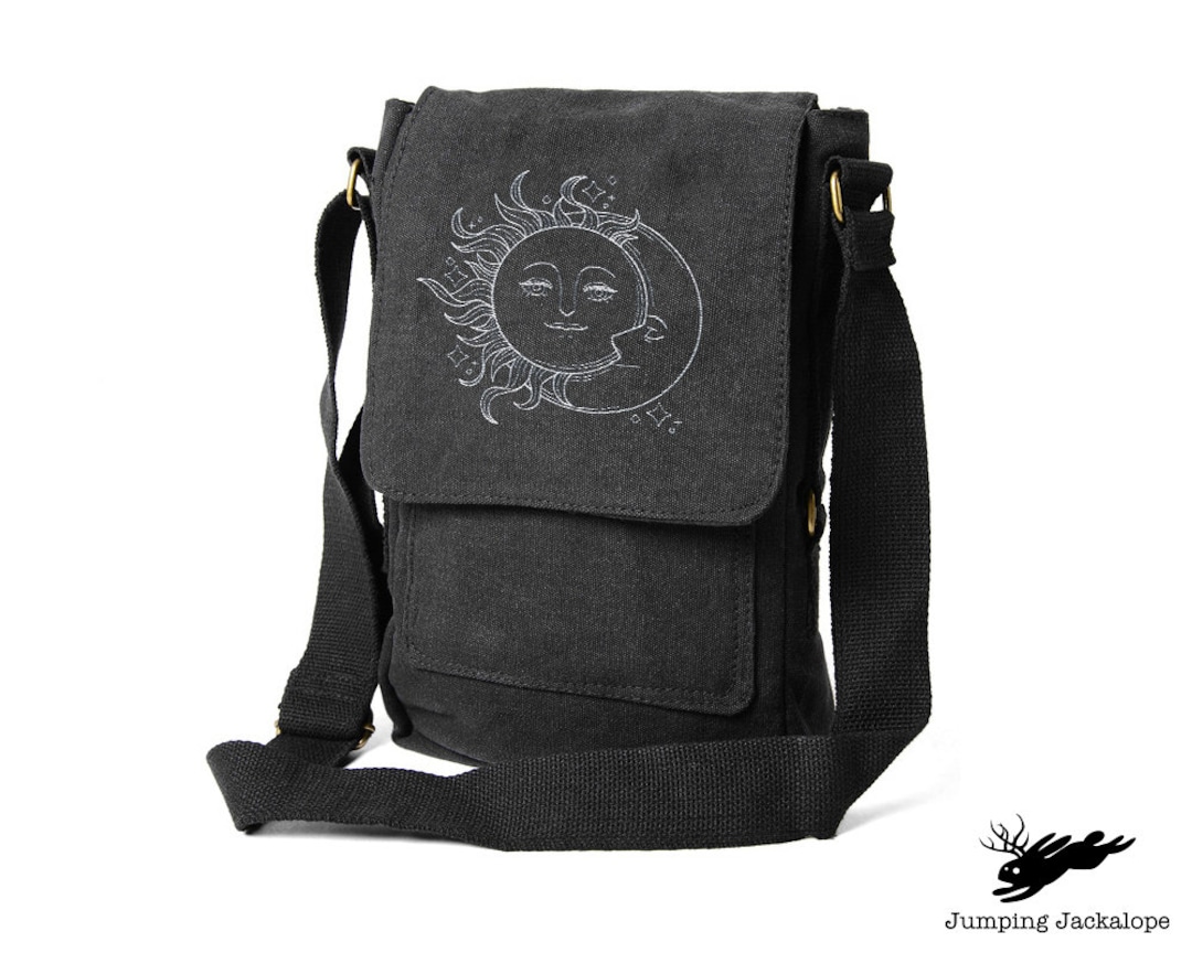 Vintage Celestial - Sun and Moon Embroidered Canvas Tech, Tablet