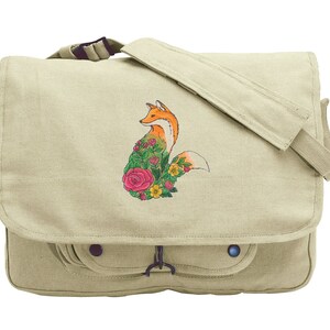 Messenger Tasche mit besticktem Fuchsdruck