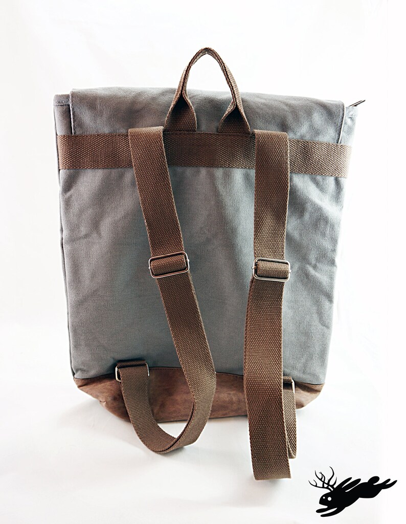 Intricate Fern Embroidered Canvas Rucksack Backpack Etsy