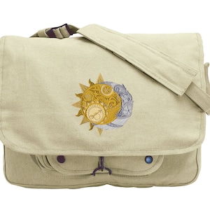 【ネット限定】 Messenger Crossbody Bag With Sun Moon Embroidery, Handmade バッグ