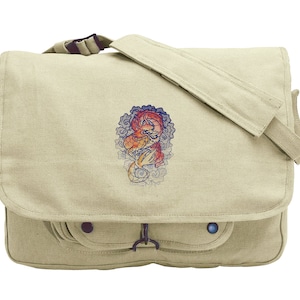 The Seven Seas Drachen Tattoo Bestickte Canvas Messenger Tasche Bild 1