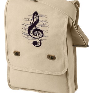 Treble Chaos Embroidered Canvas Field Bag
