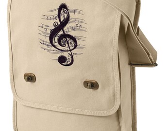 Treble Chaos Embroidered Canvas Field Bag