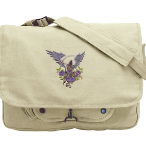 Angel of Death Embroidered Canvas Messenger Bag