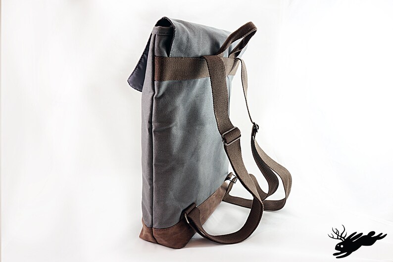 Intricate Fern Embroidered Canvas Rucksack Backpack Etsy