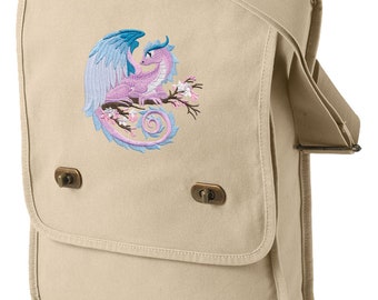Spring Dragon Embroidered Canvas Field Bag