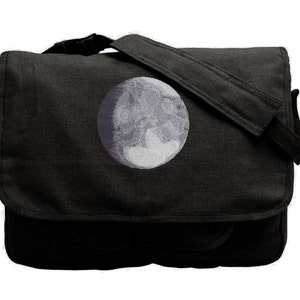 Lunar Light Embroidered Canvas Messenger Bag