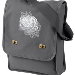 Ghost Baroque - Rose Embroidered Canvas Field Bag