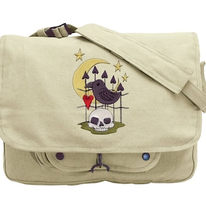 Messenger Tasche aus besticktem Canvas