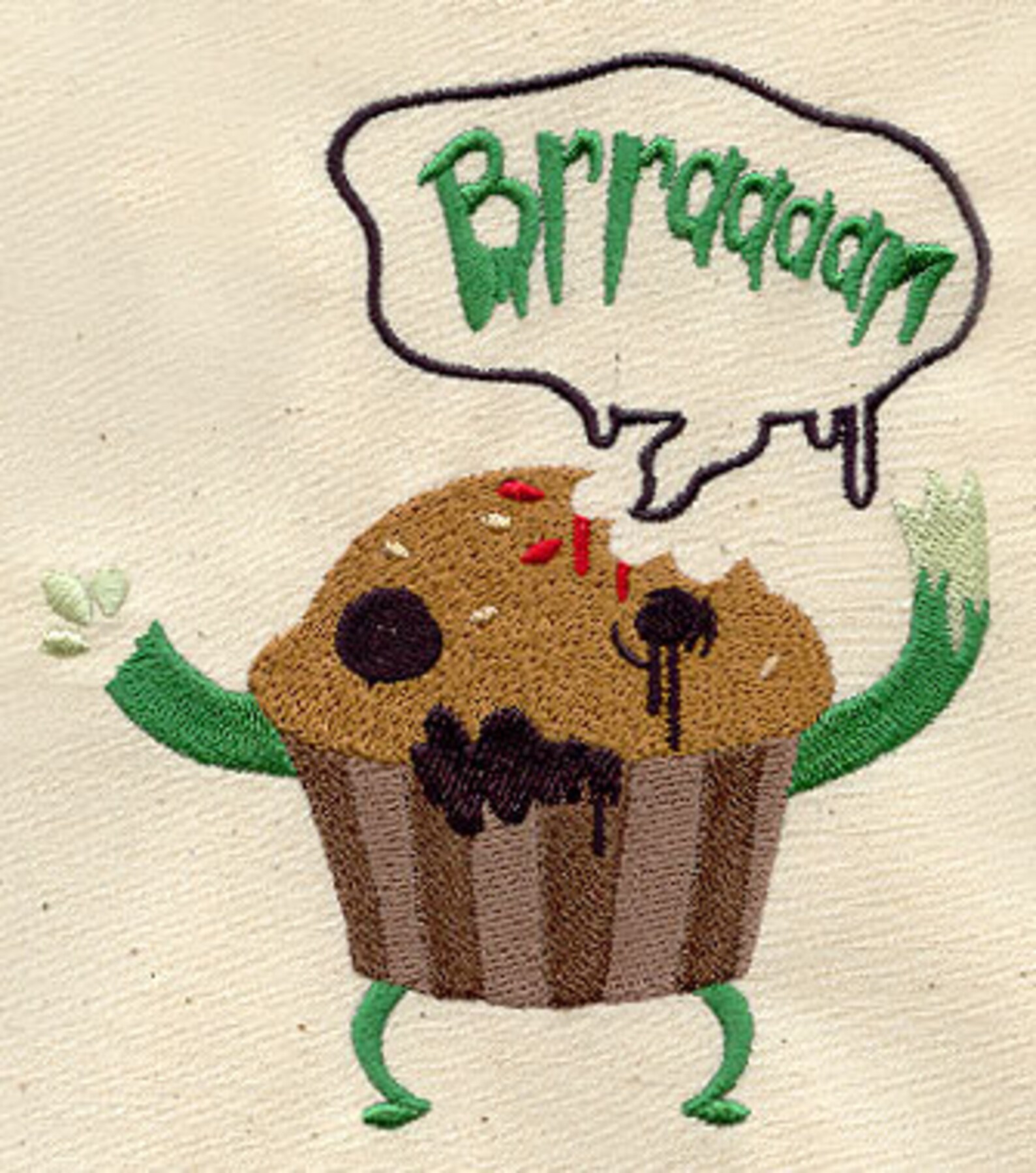 Zombie Muffin bordado canvas Messenger Bolsa Etsy