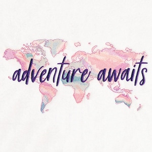 Adventure Awaits Map Bag World Map Embroidered Canvas - Etsy