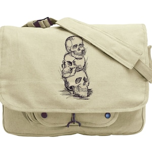 Messenger-Tasche aus besticktem Canvas