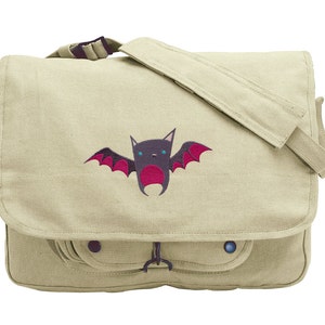 Baby Bat Embroidered Canvas Messenger Bag