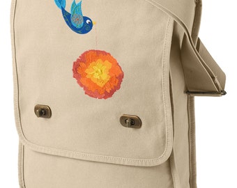 Tweet Marigold Embroidered Canvas Field Bag