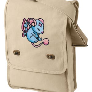 Charmed Creatures - Mouse Embroidered Canvas Field Bag