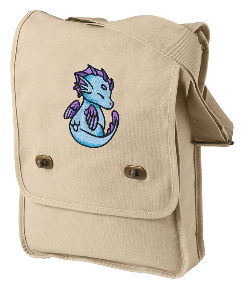 Charmed Creatures Sea Dragon Embroidered Canvas Field Bag
