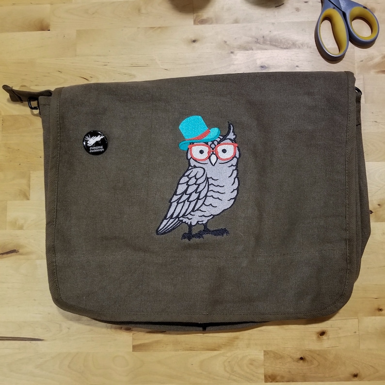 Nerdy Owl Messenger Bag Owl Canvas Bag Nerd Brainy Geek Etsy