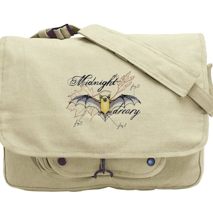 Labor - Fledermaus Tasche Messenger Bag aus besticktem Canvas