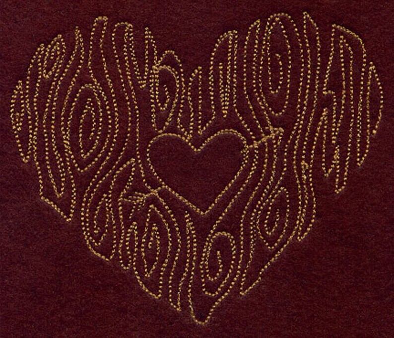 Woodgrain Heart Embroidered Canvas Field Bag