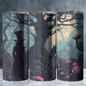 Through the Gloom Tumbler – 20oz Sublimated Gothic Forest Scene | Alice & Mad Hatter Drinkware