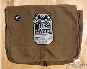 MiSFitS - Witch Hazel Embroidered Embroidered Canvas Messenger Bag - Brown