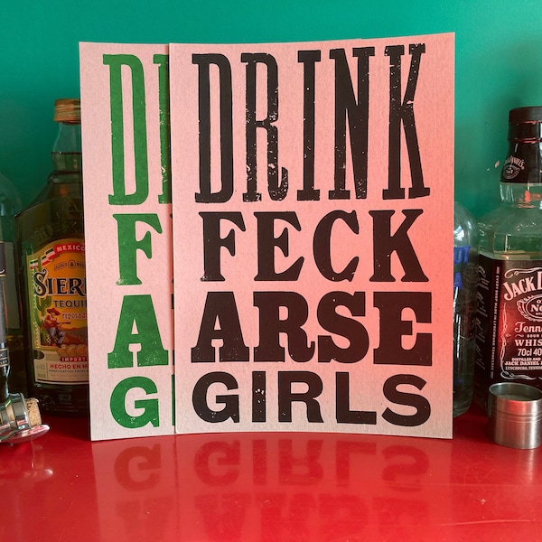 Father Ted / Father Jack: Drink, Feck, Arse, Girls Screenprint