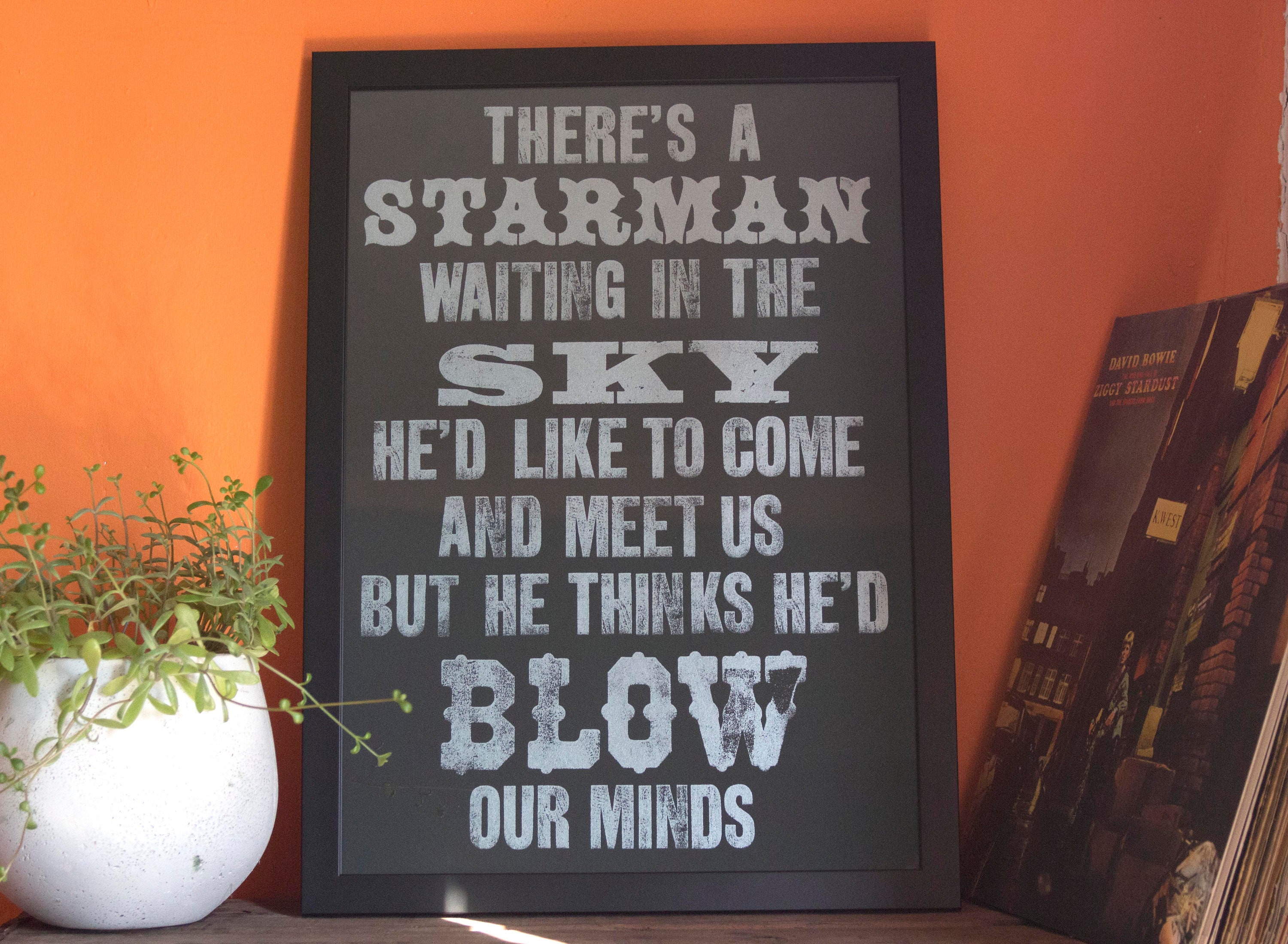 David Bowie: Starman Lyrics print, The Rise and Fall of Ziggy 
