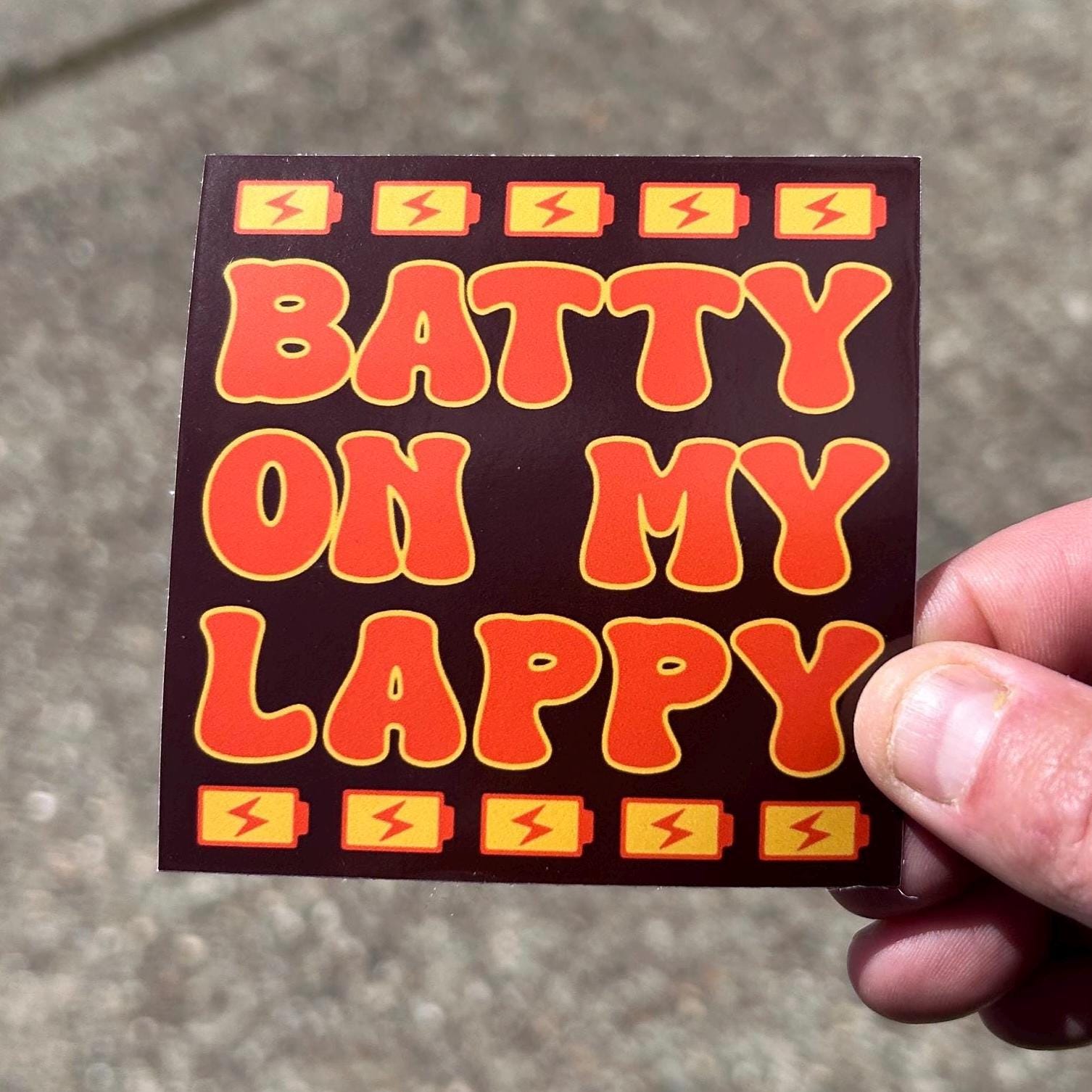 Big Boys, Batty on My Lappy Sticker - Etsy