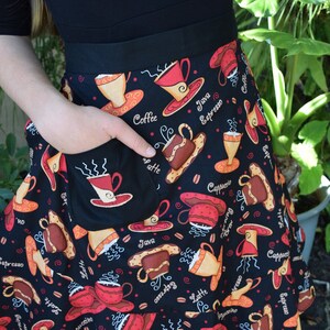 Vintage Style Waist Apron Coffee Cups