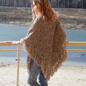 knitting kerchief -boho crochet shawl - crochet shawl - handmade - triangular shawl - warp - baktus crochet