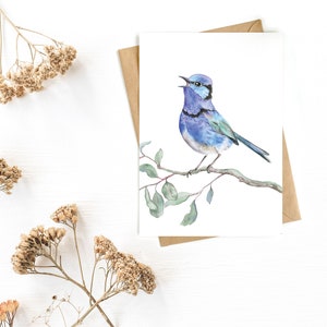 2 x cartão de felicitações 'Splendid Fairy Wren'