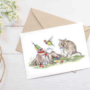 2 biglietti d'auguri "The Tea Party" Bettong settentrionale, Diamante di Gould