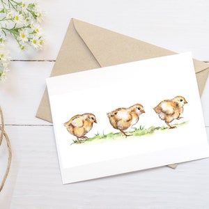 2 x cartão de felicitações 'Três pintinhos'