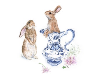 Art Print 'The Rabbit Pitcher'