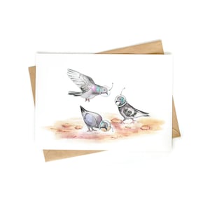 2 x Grußkarte 'Pigeons from Mars'